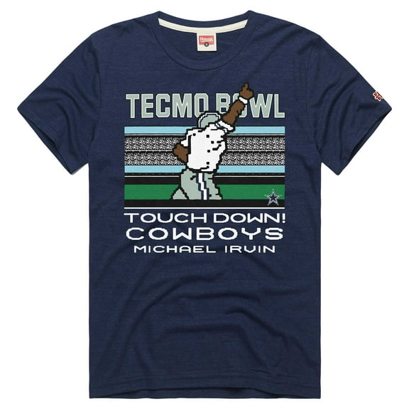 Unisex Homage Michael Irvin Navy Dallas Cowboys Tecmo Bowl Retired Player Graphic Tri-Blend T-Shirt