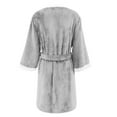 thumbnail image 6 of EFINNY Women's Flannel Robes Soft Warm Plush Nightgowns Spa Bathrobe Lacework Sleepwear Ladies Knee Length Bath Gown, 6 of 6