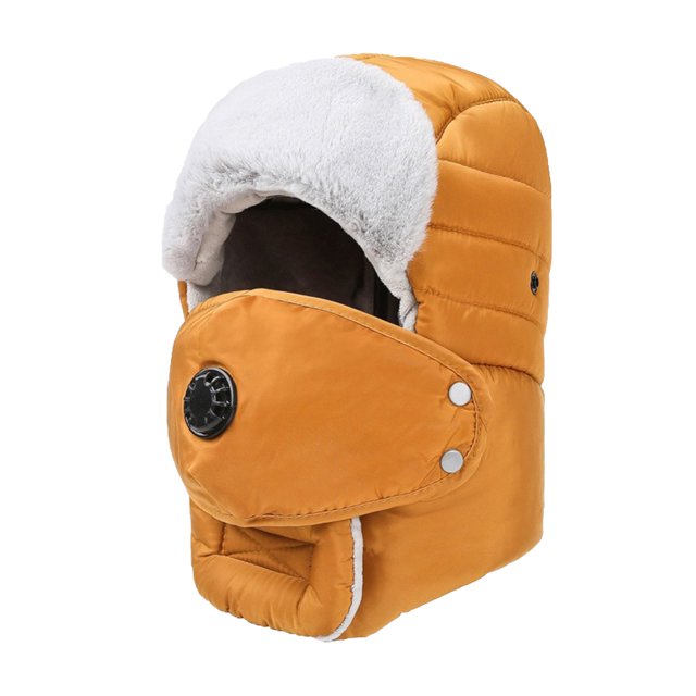 Yellow Womens And Mens Thermal Hood For Winter Outdoor Activities Windproof Ear Protection Adjustable Fit For Skiing Cycling And Cold Weather Free Size