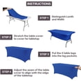 thumbnail image 5 of Parojati 1 Pack 8FT Table Cloth for Rectangular Fitted Events Stretch Pink Table Covers Washable Spandex Tablecloth Protector for Party, Wedding, Cocktail, Banquet, Festival Blue, 5 of 5