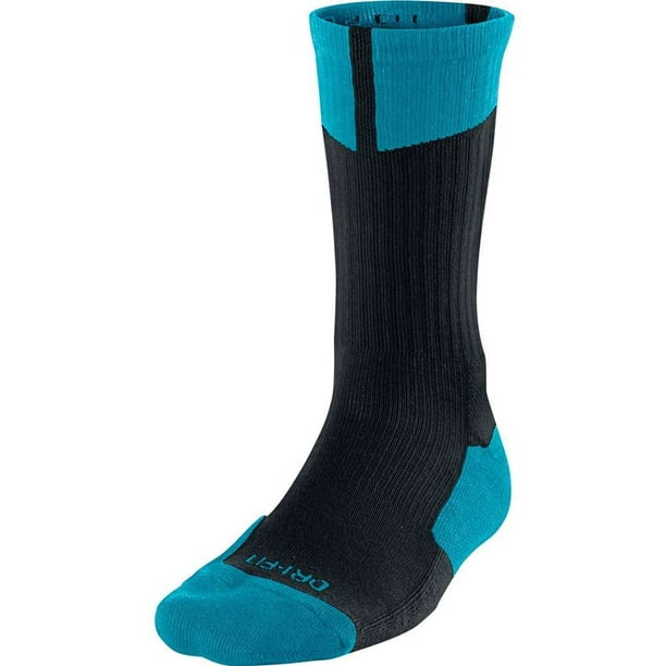 Jordan - Air Jordan Dri-Fit Crew Socks - Black/Turquoise - Walmart.com ...