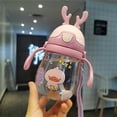thumbnail image 1 of Botella de agua HUOGUO Cartoon Animal Children Straw 370ml, 1 of 5