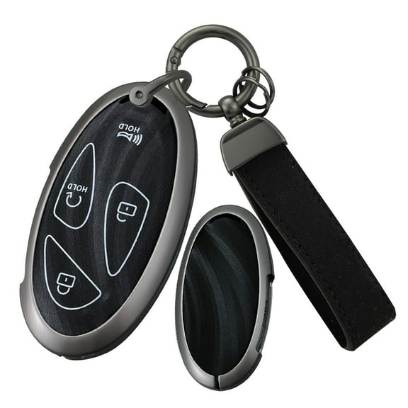 5/7 Buttons Key Fob Case Fit for Hyundai Tucson Hybrid 2025 Metal and Leather Key Cover with Keychain for Ioniq 6 Grandeur GN7 KONA Elantra Azera Sonata Hybrid Santa fe 2023 2024