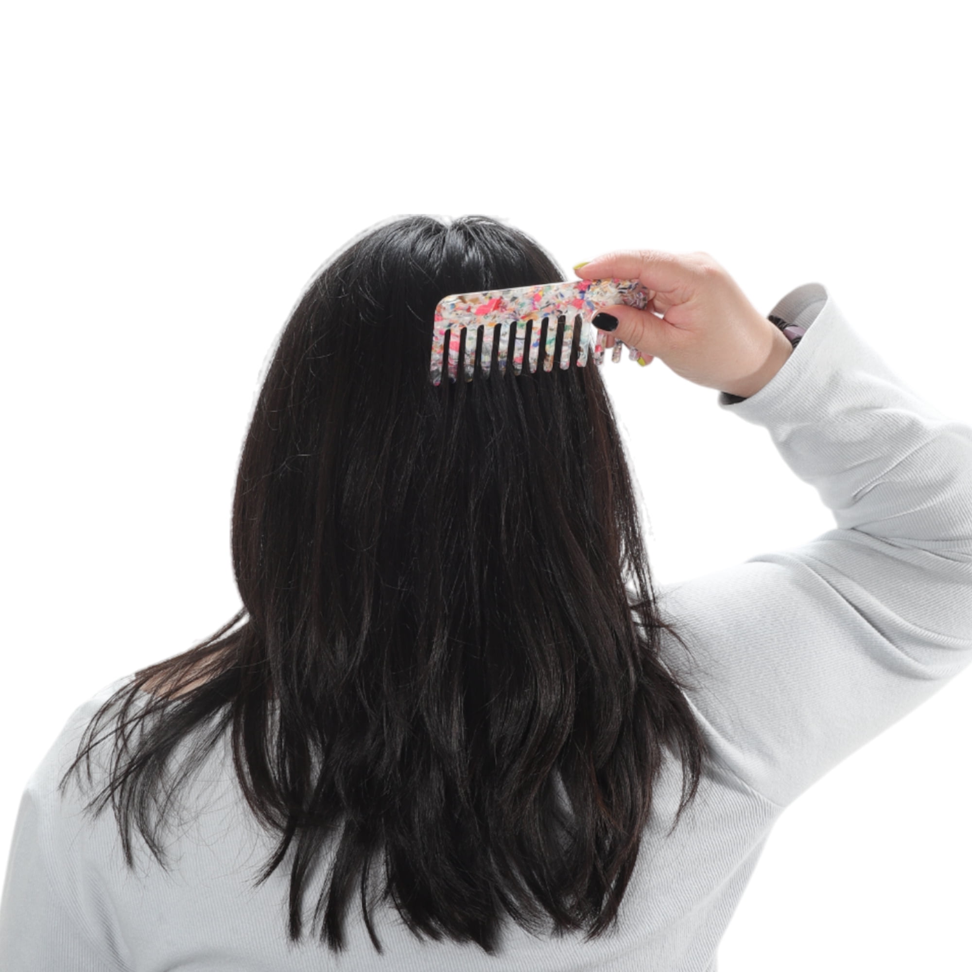 Unique Bargains 1 Pc Vintage Portable Wide Tooth Comb for All Hair Types Colorful