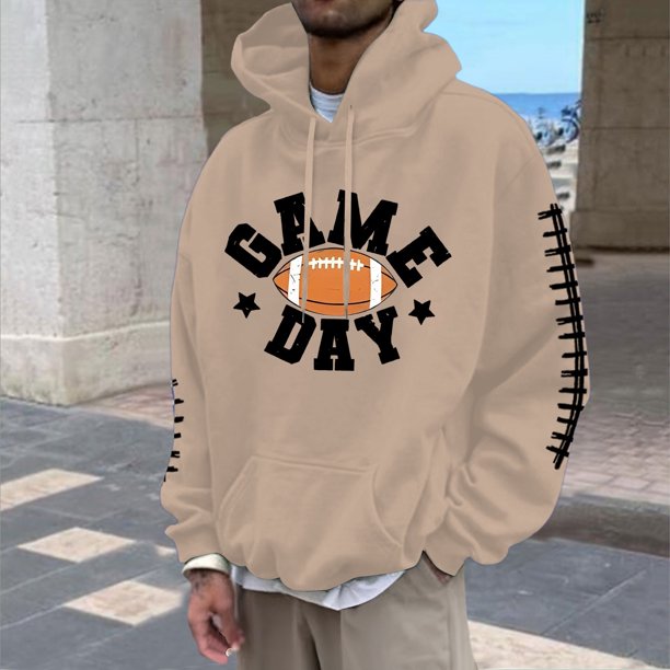 WILLBEST Sudaderas De Hombre Sudadera con Capucha para Hombre con Estampado De Fútbol Sudadera Informal Holgada para Uso Diario Cómoda y Cálida Moda De Otoño e Invierno Chica