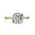 thumbnail image 2 of IGI Certified Lab Grown Diamond Engagement Ring | Center 7MM Cushion Cut Bezel Set Solitaire Anniversary Wedding Rings For Women In 14k Solid Yellow Gold | F-G, VS-SI Quality (1.75 Ctw) Ring Size-8, 2 of 7