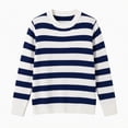 thumbnail image 6 of Fesfesfes Women's Striped Color Block Knit Sweater Round Neck Long Sleeve Soft Warm Cozy Lightweight Casual Pullover Top for Fall Winter Daily Wear, 6 of 6