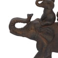 thumbnail image 5 of 10" x 10" Brown Polyresin Elephant Sculpture, by DecMode, 5 of 9