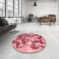 thumbnail image 4 of Ahgly Company Machine Washable Indoor Round Abstract Carnation Pink Area Rugs, 7' Round, 4 of 7