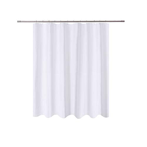 Water Repellant Mildew Resist N&Y Home Fabric Shower Curtain Liner Solid White 