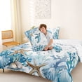thumbnail image 4 of Manfei Watercolor Blue White Sea Turtle Queen Comforter Set for Kids Boys and Girls, Starfish Coral Bedding Comforter Set, Reversible 3-Piece, 1 Comforter and 2 Pillowcases, 4 of 6