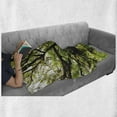 thumbnail image 6 of Nature Soft Flannel Fleece Throw Blanket, Largest Monkey Pod Tree in Thailand Eastern Green Big Branches Growth Eco Photo, Cozy Plush for Indoor and Outdoor Use, 50" x 70", Green Brown, by Ambesonne, 6 of 6