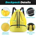 thumbnail image 5 of Bocaoying 3-Compartment Sports Drawstring Backpack, Water-Resistant Gym Bag with Wet/Dry Separation, Side Pockets & Zipper Pocket, Lightweight Swim Soccer Basketball Sack, 5 of 7