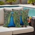 thumbnail image 6 of Pack of 2 Outdoor Pillow Covers,Waterproof Peacock Feathers Throw Pillow Covers,Contemporary Aesthetic Art Decorative Pillowcases Cushion Covers for Patio Couch Pillow Sham Protector 26x26 Inch, 6 of 8