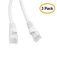 thumbnail image 1 of eDragon CAT5E White Hi-Speed LAN Ethernet Patch Cable, Snagless/Molded Boot, 14 Feet, Pack of 3, 1 of 4