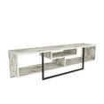 thumbnail image 3 of Asal 59" Modern Metal Frame Wood TV Stand for 65 inch TV Stand - Ephesus Black, 3 of 5