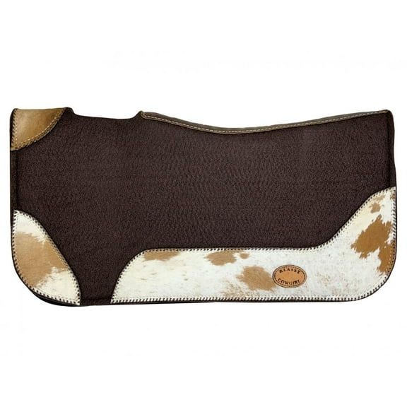Klassy Cowgirl Barrel Style Felt Saddle Pad w/ Hair-On Cowhide