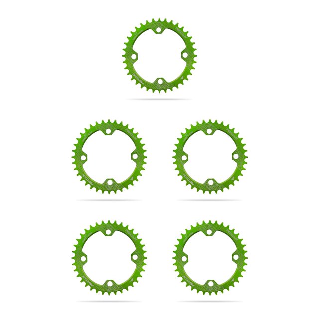 Greeniant Juego de platos y bielas de bicicleta Rueda de cadena de manivela de bicicleta redonda Reemplazable Aleación de aluminio Anti-caída Ligero Verde 32T 5piezas Greeniant CBP189006