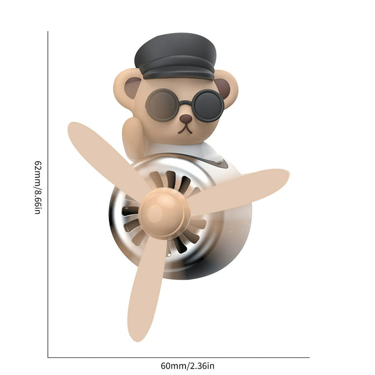 Ltesdtraw Silicone Car Air Freshener - Cartoon Bear Pilot Modeling  Aromatherapy (B) 