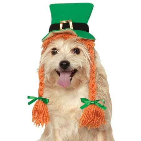 Saint Patricks Day Pet Irish Girl Leprechaun Green Hat With Braids