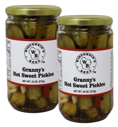 Wisconsin's Best Granny's Hot Sweet Pickles, 24 oz, 2 ct