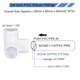 thumbnail image 3 of Unique Bargains 8 Pack 3 Way PVC Elbow Fittings, 1/4 Inch PVC Pipe Fitting Connector, 3 of 7