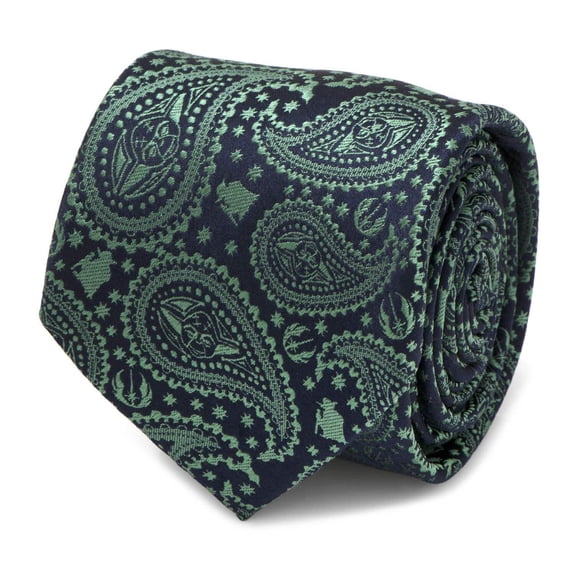 Star Wars Yoda Green and Blue Paisley Silk Men's Tie