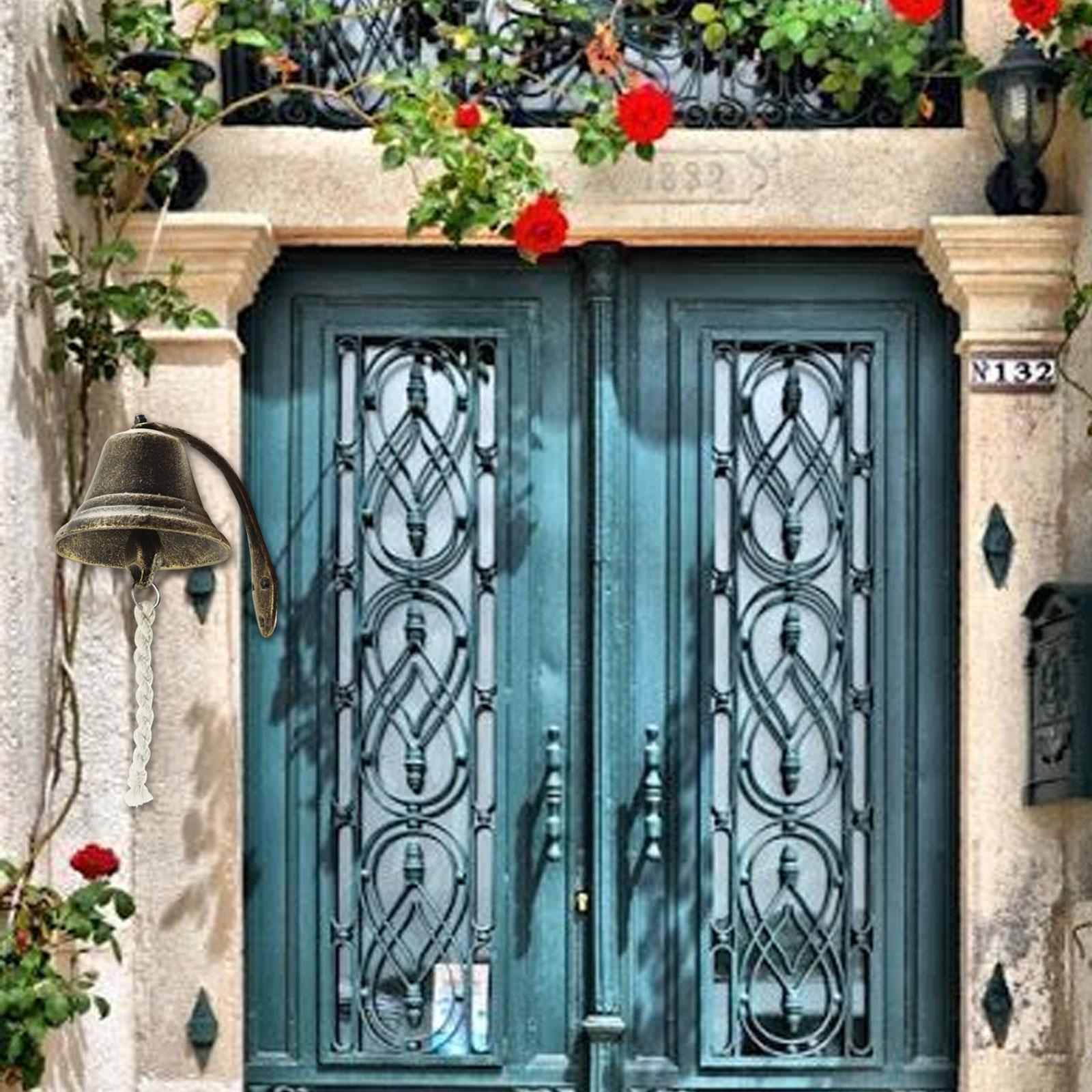 Cast Iron Door Bell Wall Mounted Retro Style Sturdy Iron Construction for Patio Shop Restaurant
