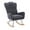 Dark Gray, variant on Upholstered Rocking Chair, Teddy Fabric Glider Rocker with High Backrest,Modern Rocking Accent Chair for Living Room, Nursery, Bedroom, White