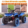 thumbnail image 4 of Farmdex 24V Ride on Cars, Four Wheeler Electric Ride on ATV for Kids 3-6, 200W Powered Ride on Toys w/ Big Storage Basket, RGB Light Bar, Music, Max Speed 3.1MPH, Best Gift, Blue, 4 of 9