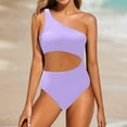 thumbnail image 2 of WAYUTE Womens One Piece Swimsuits One Shoulder Swimsuit for Bathing Suits Full Coverage Keyhole Swimwear, 2 of 9