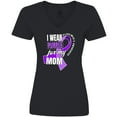 thumbnail image 3 of Inktastic Alzheimers Awareness I Wear Purple for My Mom Women's V-Neck T-Shirt, 3 of 5