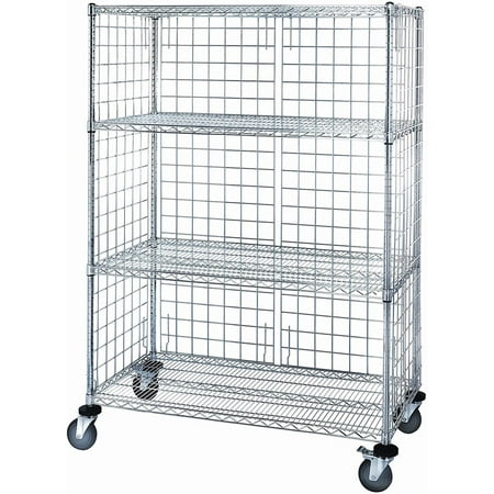 

24 Deep x 54 Wide x 80 High 4 Tier 3 Sided Wire Shelf Truck