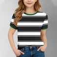 thumbnail image 3 of vdgthytj Boys Girls Summer T Shirts Kids Striped Crewneck Short Sleeve Tops Casual Basic Tees Blouses 3-15 Years, 3 of 4
