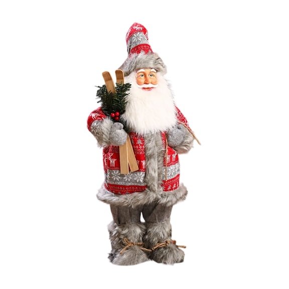 Zhourta Large Plush Santa Claus Doll 3 Size Choice 28/20/16Inch Soft Figurines for Christmas Tree Decor Window Display and Scene Decoration