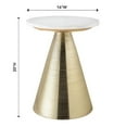 thumbnail image 5 of Pemberly Row 20"H Transitional Marble Aluminum Side Table in White/Gold, 5 of 5