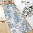 thumbnail image 2 of Qucyy ft. Hallway Rug Non-slip Washable Area Rug Modern Hallway Rug with Rubber Backing Soft Pile Low Pile Area Rug for Hallway Kitchen Bathroom 2x6 Stylish and Versatile Beautiful Blue and Gray, 2 of 5