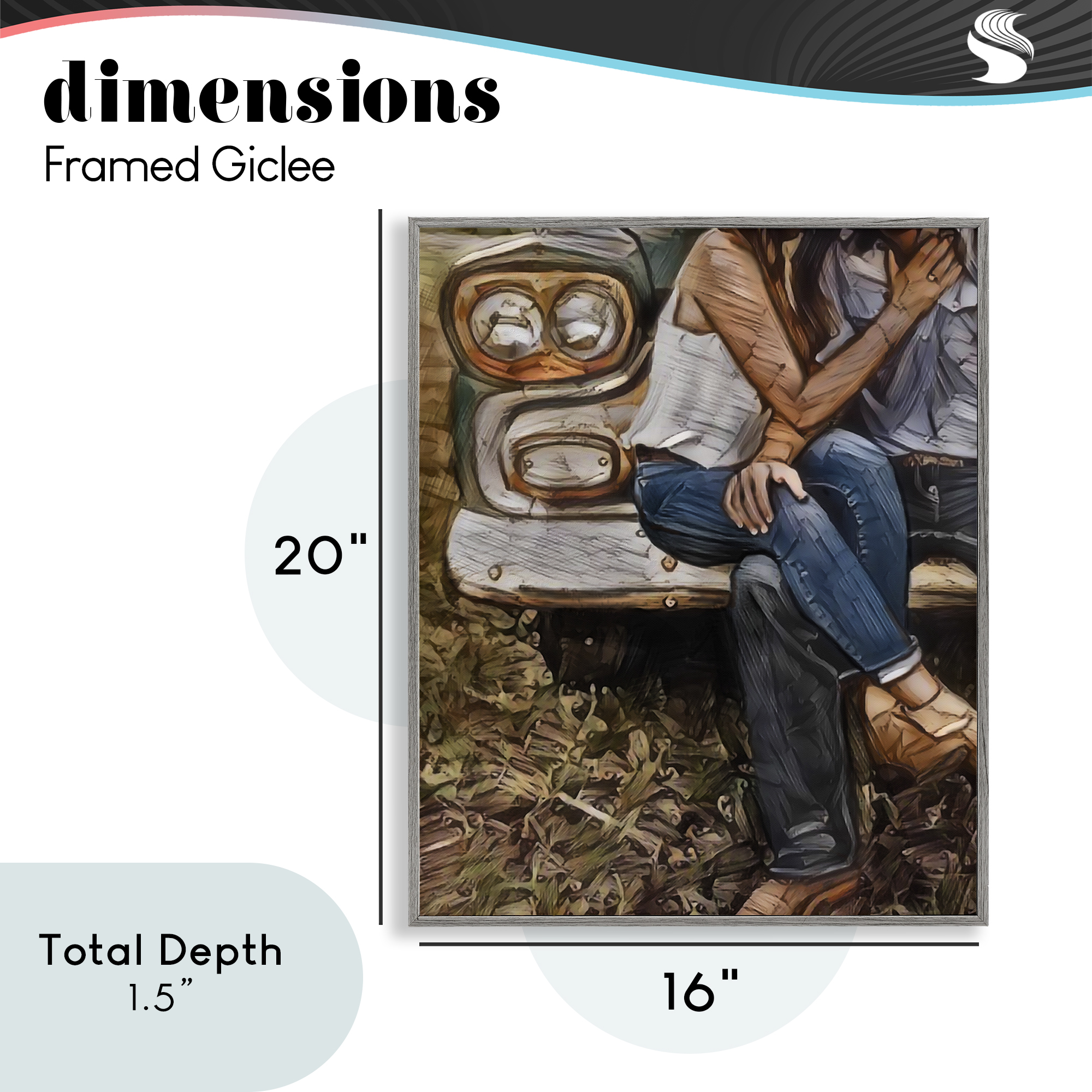 Crossed Legs & Trucks Gray Framed Giclee Art, design by Jesse Keith