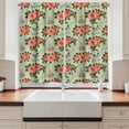 thumbnail image 2 of Ambesonne Romantic Kitchen Curtains, Paris Themed Flowers, 55"x45", Salmon and Green, 2 of 3