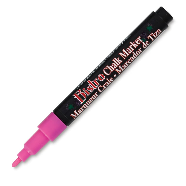 Uchida Chisel Tip Bistro Chalk Marker Art Supplies, Fluorescent Pink