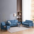 thumbnail image 5 of Ktaxon 3 Piece Sofa Set with Sofa, Loveseat, and Accent Chair For 6 Person, Modern Fabric Couch Furniture for Small Apartment Living Room Bedroom Navy Blue, 5 of 12