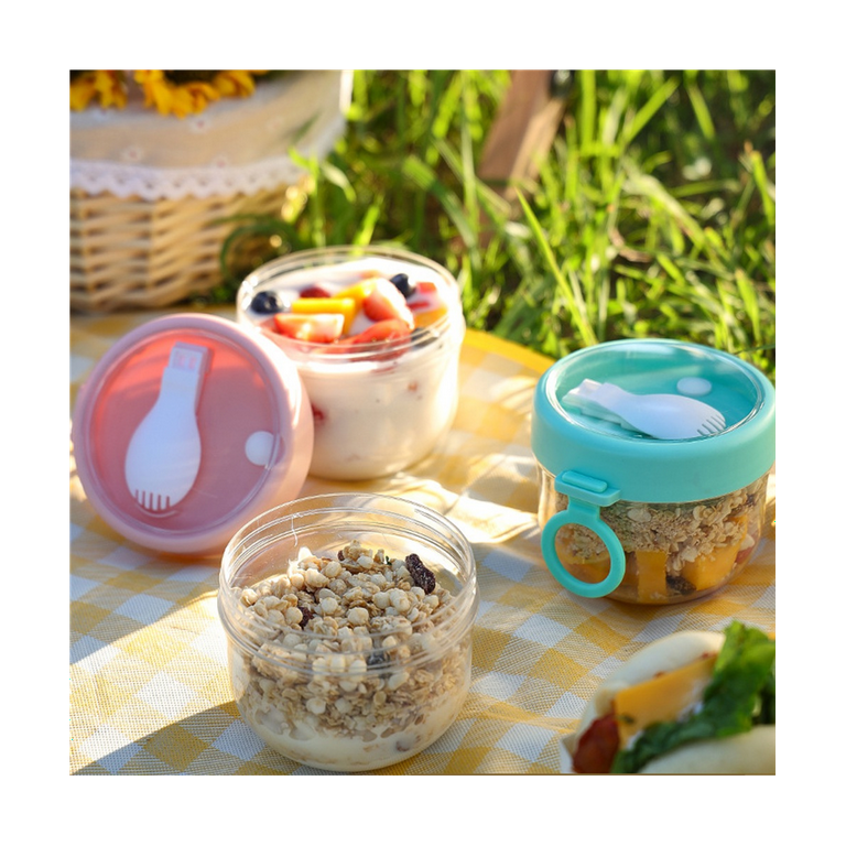 4 Pack Oatmeal Container Portable Cereal Cup Airtight Bowl and