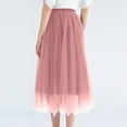 thumbnail image 4 of Womens Midi Tulle Skirts Mesh Party Long Elastic High Waist A-Line Pleated Flowy Tutu Skirts Light pink M, 4 of 4