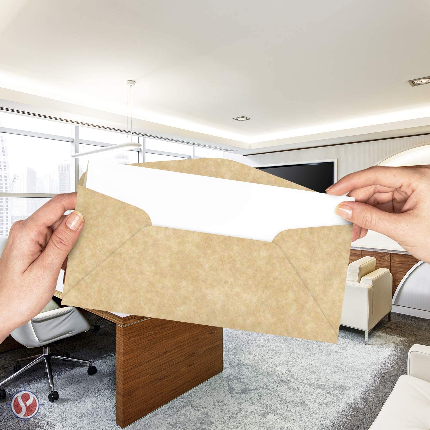 Elegant Aged Parchment #10 Business Envelopes – Great for Invitations, Greetings, Holiday, Office, Invoices, Letters, Mailings | 4 1/8 x 9 1/2 inches | 50 per Pack