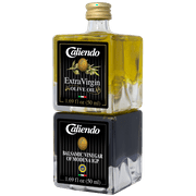 Caliendo NEW! Premium Extra Virgin Olive Oil & Balsamic Vinegar of Modena IGP Stackable Set, Authentic Italian - 3.38 fl oz Glass Bottles