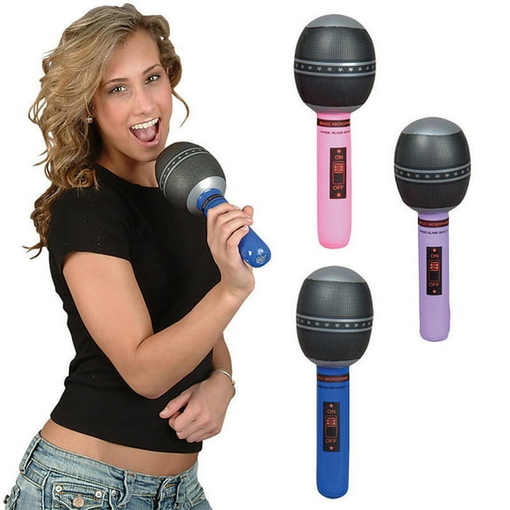 6pcs Blow up Inflatable Plastic Microphone 24CM Party Favor Kids Toy Gift HGWL