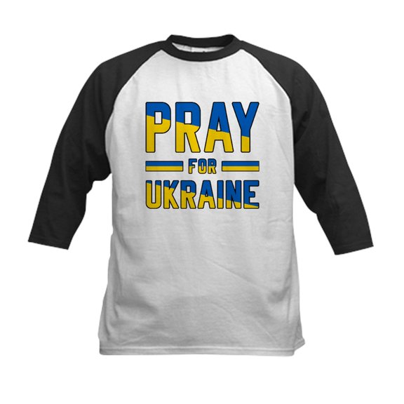 CafePress - Pray For Ukraine Baseball Jersey - Kids Cotton Baseball Jersey, 3/4 Sleeve Shirt