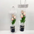 thumbnail image 4 of Flores de Tulipanes Artificiales Sunnimix en Maceta Rosa Claro 15x3 cm, 4 of 6