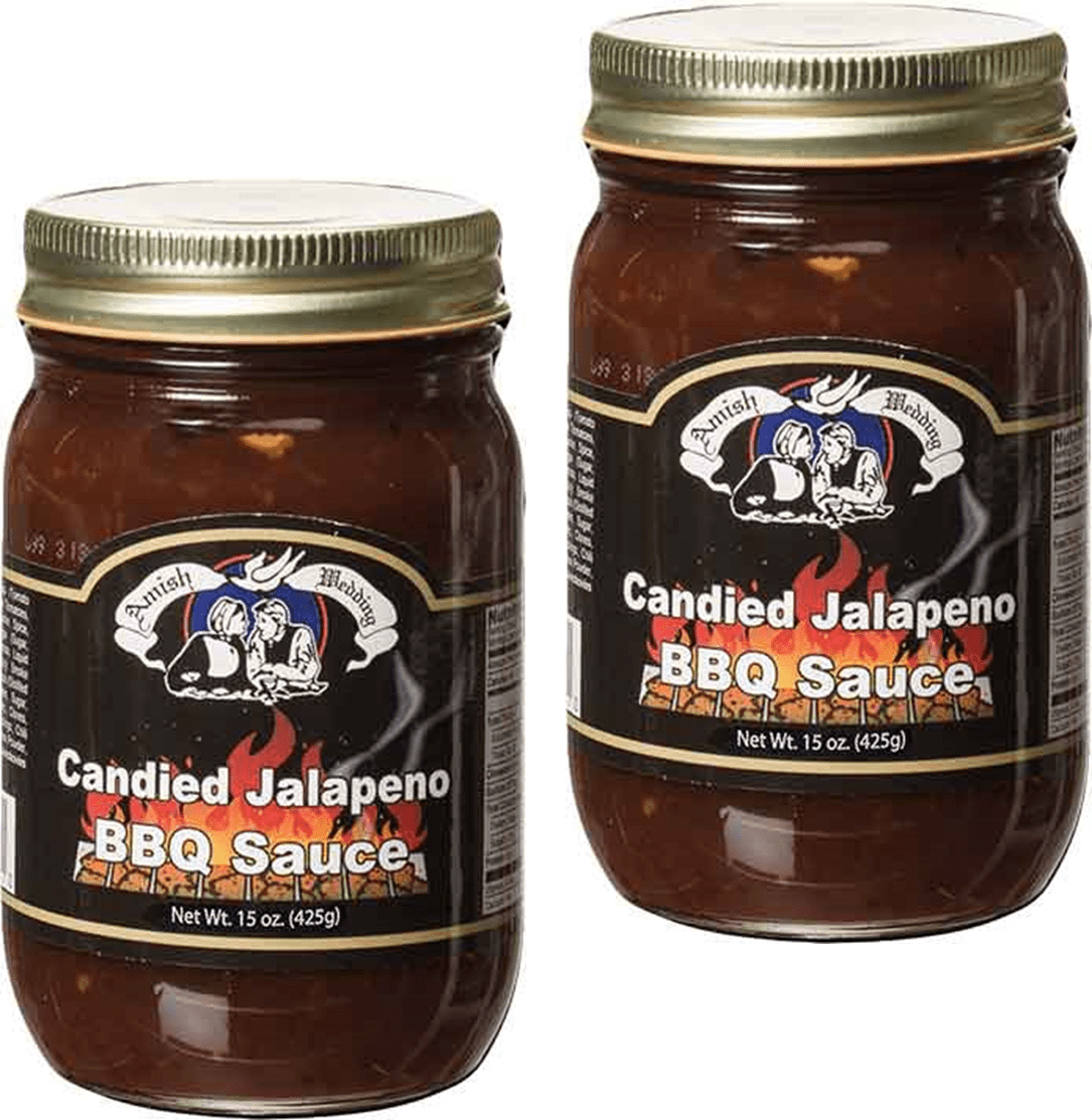 Amish Wedding Old Fashioned Candied Jalapeno BBQ Sauce, 2Pack 15 oz