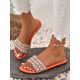 thumbnail image 4 of Women Rhinestone & Faux Pearl Decor Slide Sandals, Fashion Summer Flat Sandals, 4 of 4